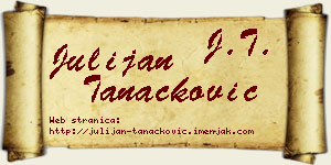 Julijan Tanacković vizit kartica